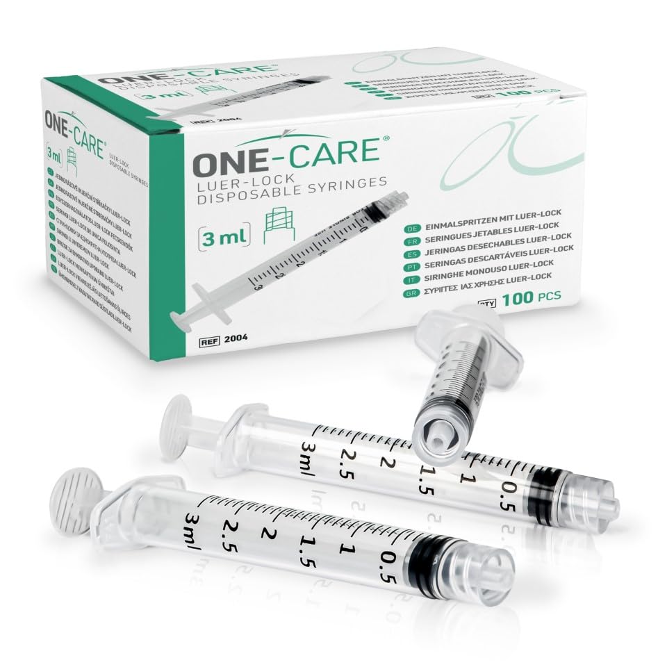 - ONE-CARE 3ml Luer-Lock Syringes, Sterile, 100/bx Blister-Packed Syringes 3cc