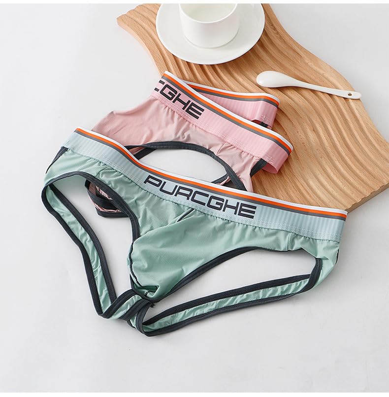 Evankin Men's Sexy Underwear Jock Straps Underpants Low Waist Ice Silk Fun Jockstrap Lifting Hip Athletics T-shaped Underwear4