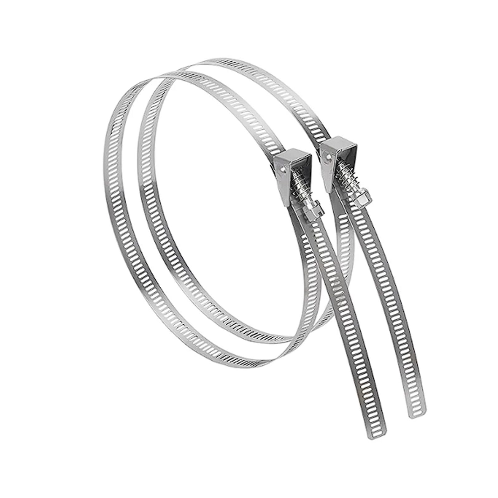 Fascette in acciaio inox 304, confezione da 10 fascette stringitubo e fascette per tubi acqua, cappe, tubi gas, clip metalliche Fibbia di fissaggio(12.6 * 300 * 0.6mm)