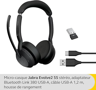 Jabra Evolve2 55 - Link380A Ms Stereo, W128338050 (Stereo)