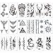 Tatuajes temporales para adultos hombre Mujer Ni?os (18 hojas), Konsait Fake Tatuajes Adhesivos Tatuajes de cuerpo temporales brazo cuello impermeable, Drag¡§?n Ancla Ojo Escorpi¡§?n gr¡§¡éfica Alce