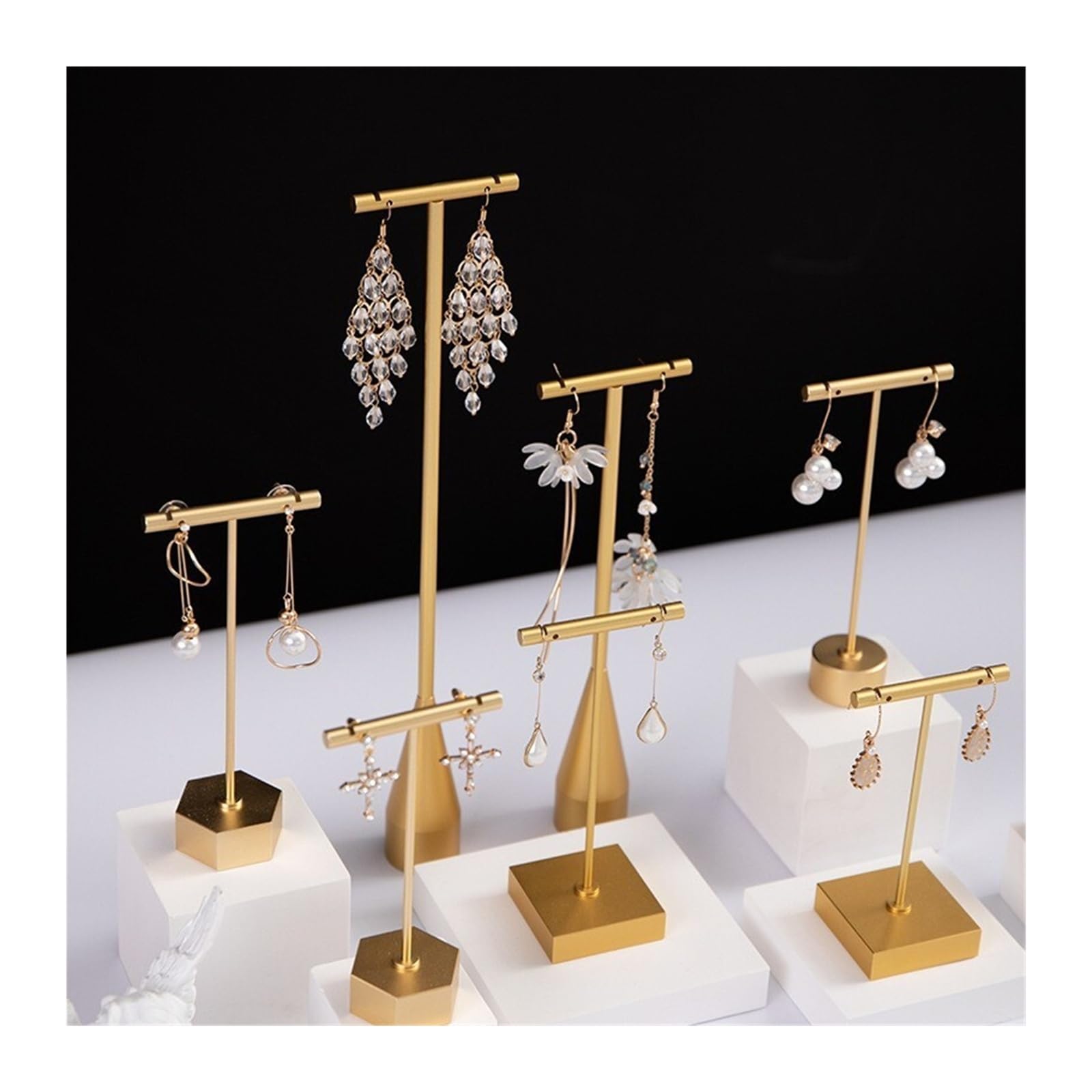 Présentoir à bijoux en métal for boucles d'oreilles, bagues et colliers | Support créatif for boucles d'oreilles, bagues et colliers. Idéal for la diffusion en direct ou l’affichage sur stand.(AL)