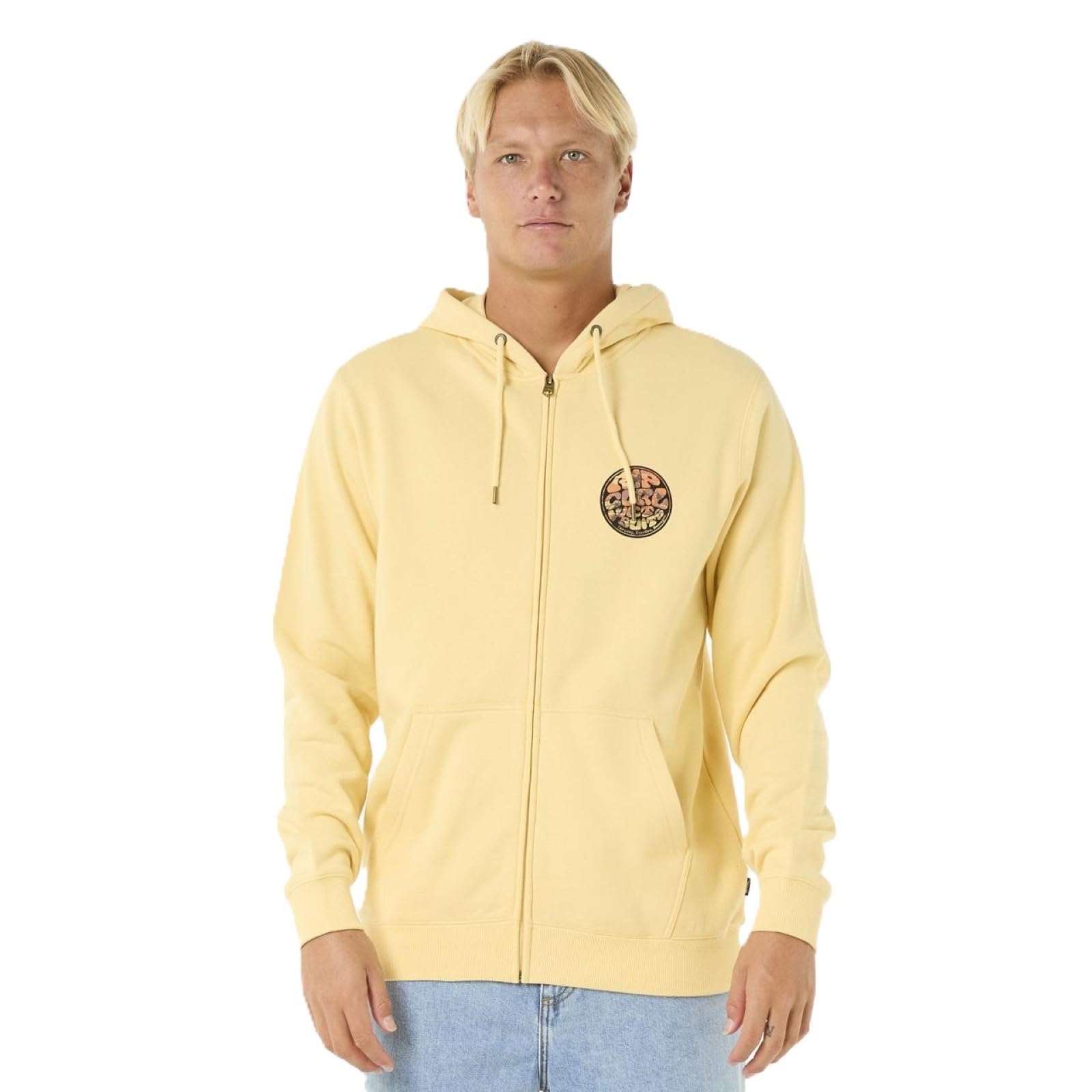 RIP CURL Mens Wettie Passage Icon Full Zip Hoodie - Straw - S