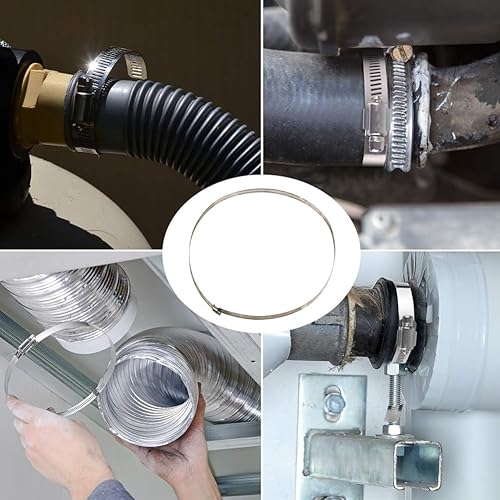 Miniatura 2 de 4 abrazaderas de tubo de acero inoxidable de gran tamaño de 21.654 in 21.6 pulgadas, abrazaderas de conducto, abrazaderas de conducto ajustables