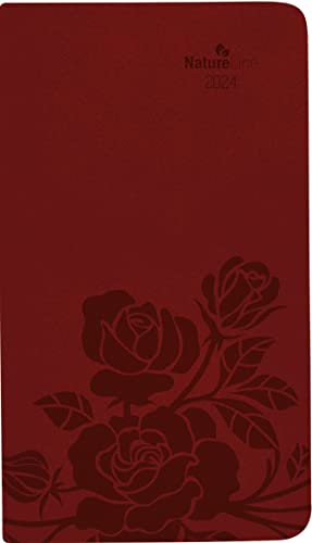 Pocket Calendar Nature Line Flower 2024 - Pocket Calendar 9 x 15.6 cm - 1 Week 2 Pages - 128 Pages - Environmental Calendar - with Hard Cover - Alpha Edition