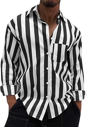 Jacob | Men’s Vertical Stripe Short Sleeve Button Shirt Summer Shirt main image 1