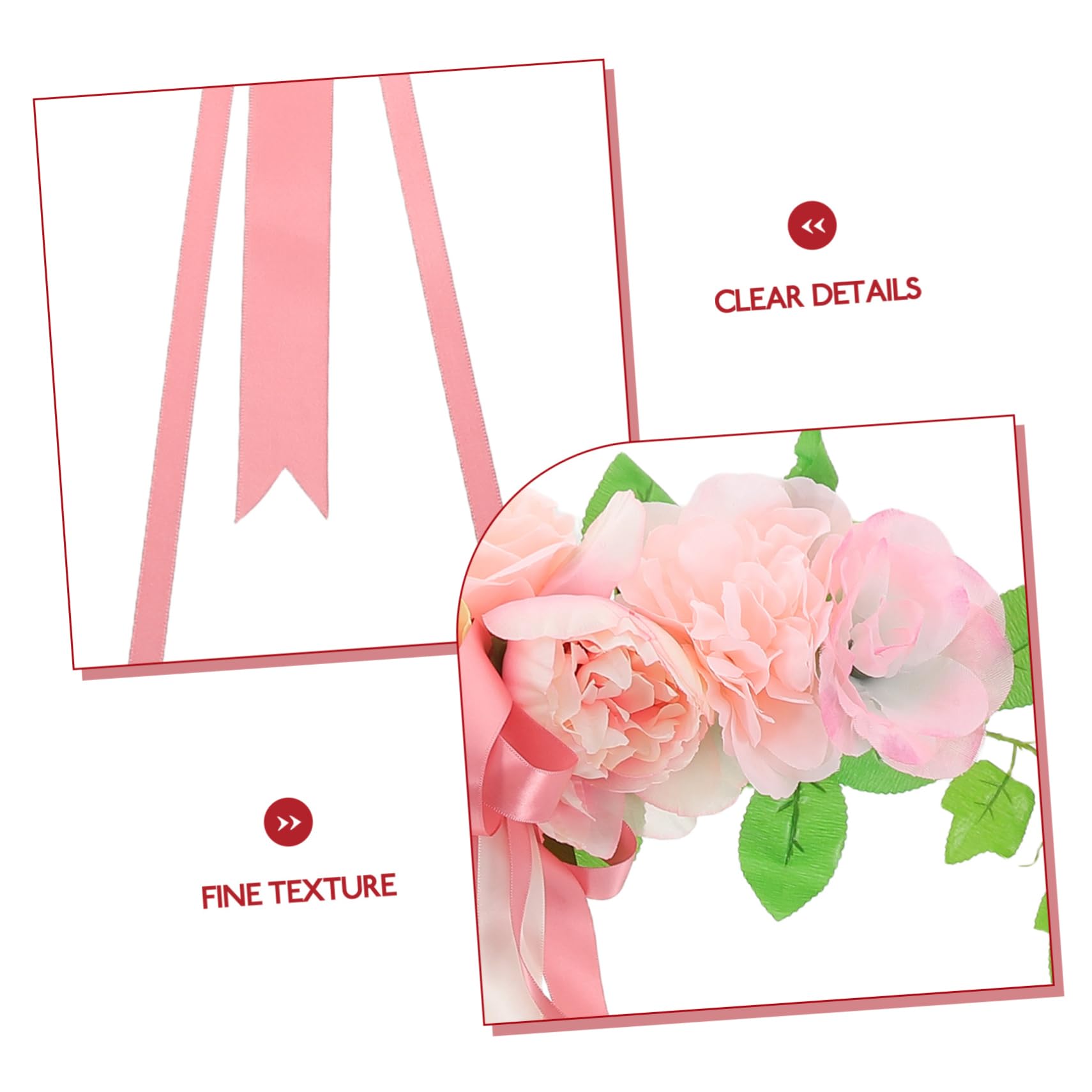 Hochzeitsauto Schleifendekoration Rosa Seidenblumen Elegant für Hochzeit | Künstliche Rosen mit Schleifen, Hohe Realitätsnähe, Farbbeständig und Vielseitig, Einfache Montage für Andere Anlässe