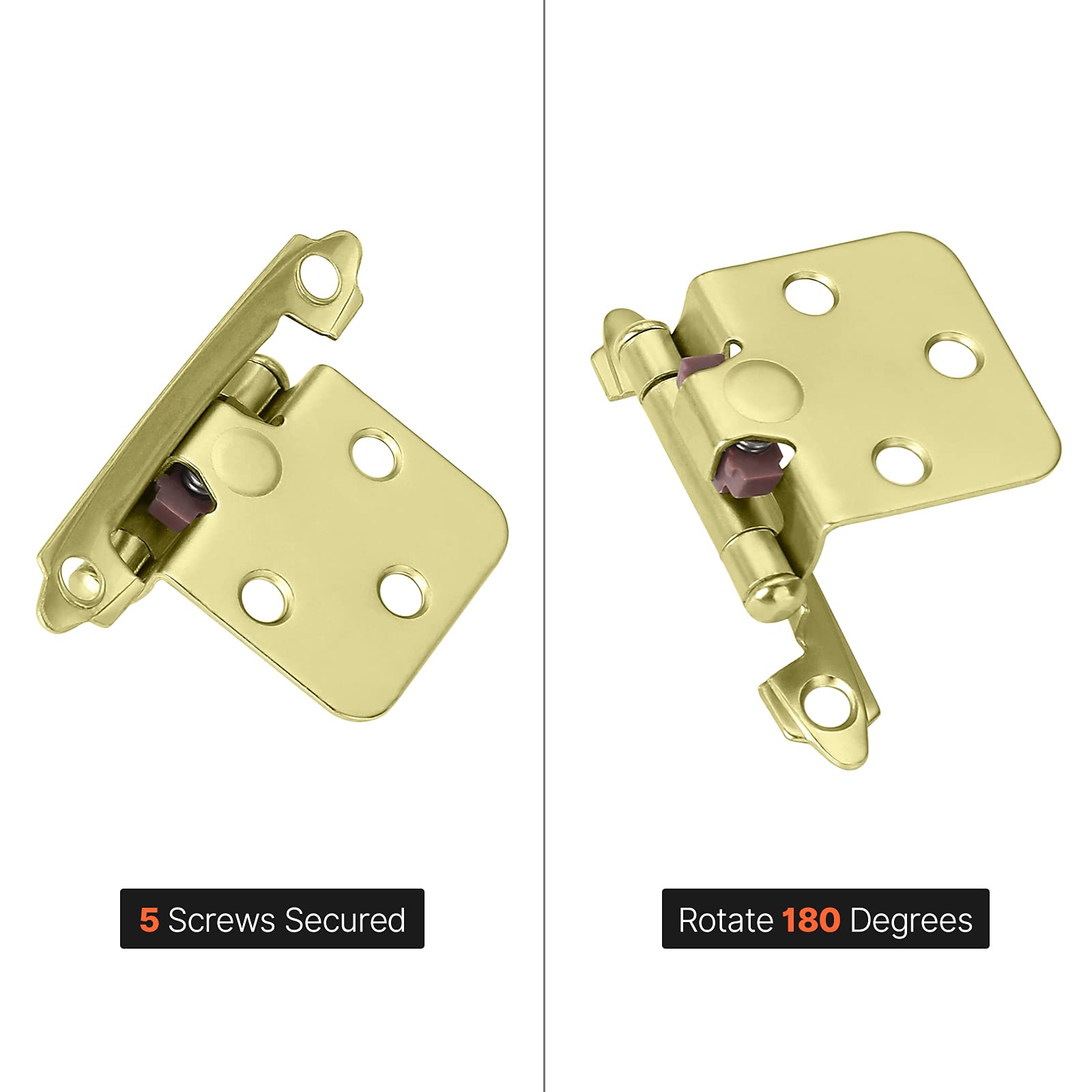 Buy homdiy 25 Pairs (50 Units) Brushed Brass Hinge Self Closing