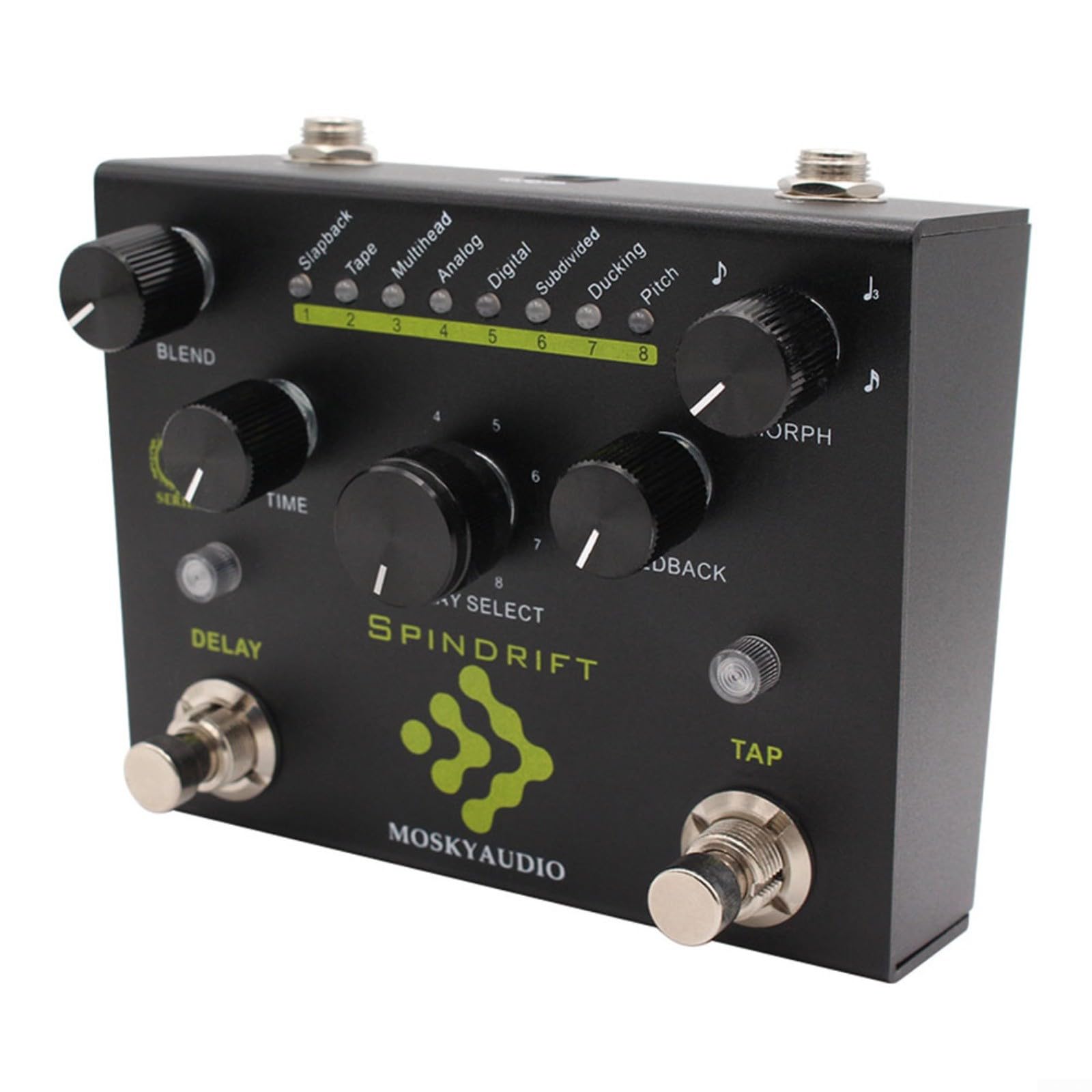 Pedal de efectos de guitarra digital con retardo TAP Tempo 8 modos de selección de perilla de mezcla de controles de tiempo DC9V fuente de alimentación para guitarra eléctrica, bajo, estudio