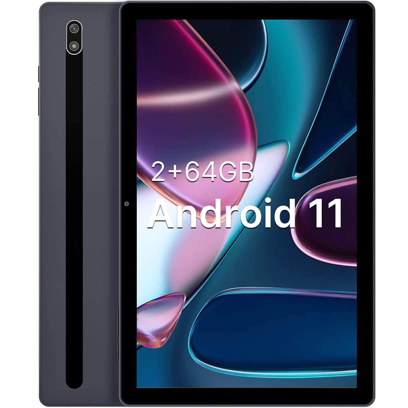 Android Tablet 10 Inch Android 11 Tablets Quad-core 2GB RAM 64GB ROM 1280x800 HD IPS Screen 6000mAh Battery Grey Metal Housing