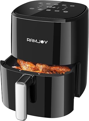 Miniatura 10 de RAMJOY Freidora de aire de 6.8 cuartos de galón, funciones 10 en 1, freír al aire, asar, hornear, asar, deshidratar, freidoras de aire con pantalla