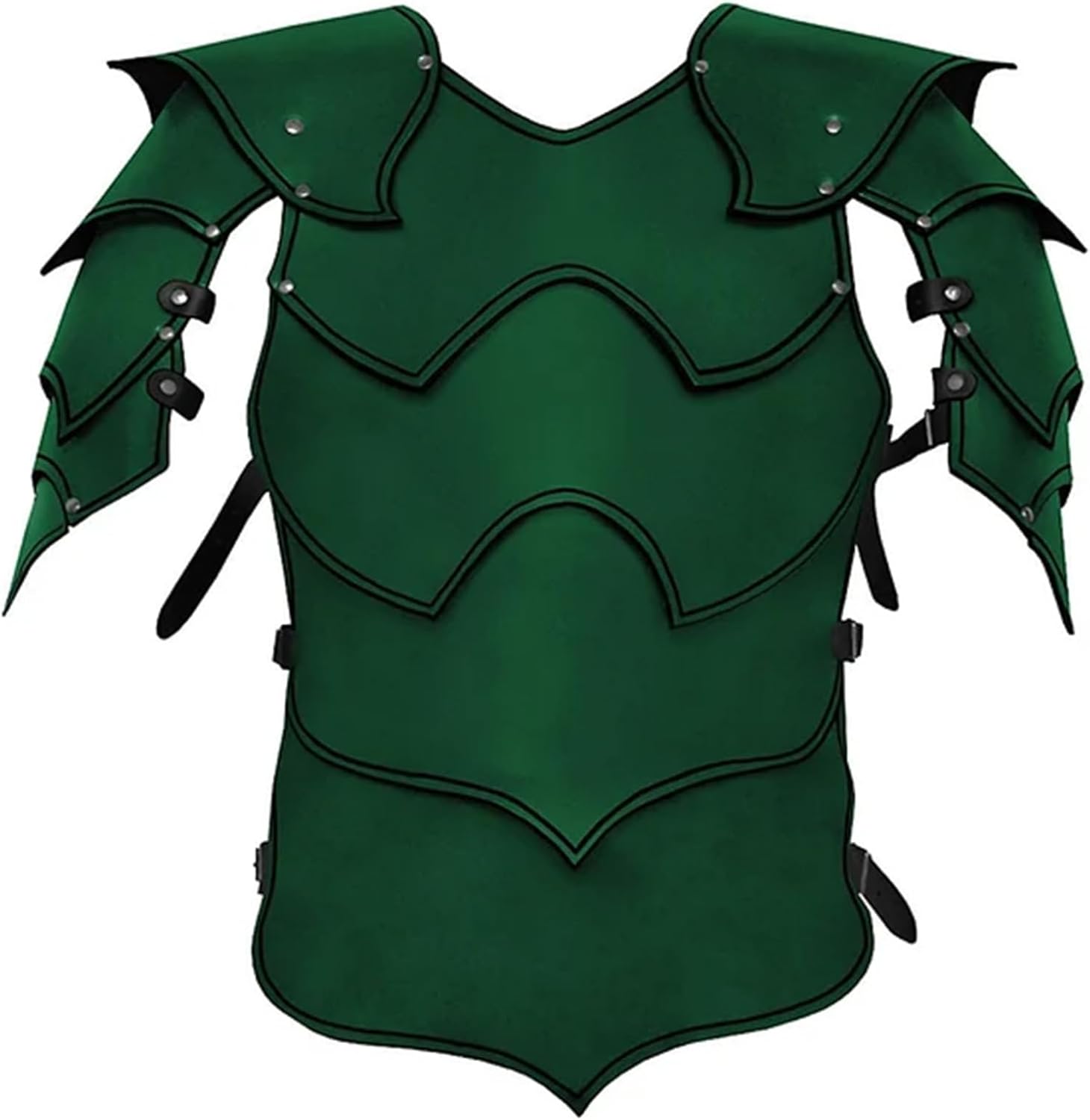 Layered Leather Studded Chest Armor with Shoulder Armor, Medieval Vintage Mercenary Body Breastplate, Adjustable Halloween Samurai Stage Performance Cosplay Costume