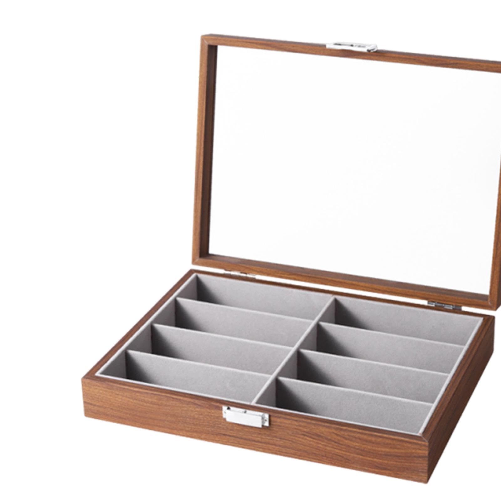 Organizzatore per Occhiali Da 8 Scomparti, Contenitore per Occhiali Da, Organizer per Gioielli con Coperchio Trasparente per Tavolo.