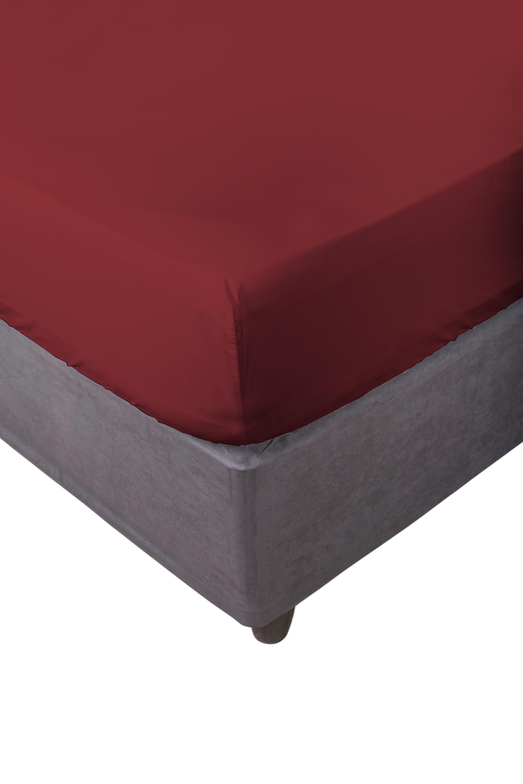 Zer0bed, Prześcieradło z podwójnym narożnikiem w jednolitym kolorze 100% bawełna KĄT MAXI 30 cm, 2 kwadratowe, Sangria, 180 x 200