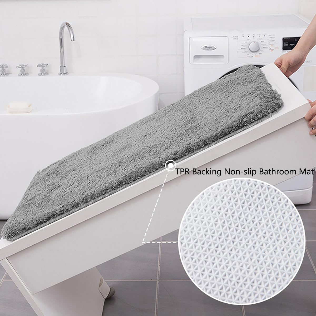 Achiiso Bathroom Mat Sets 3 Piece,Non Slip Toilet Mat Set - Image 4
