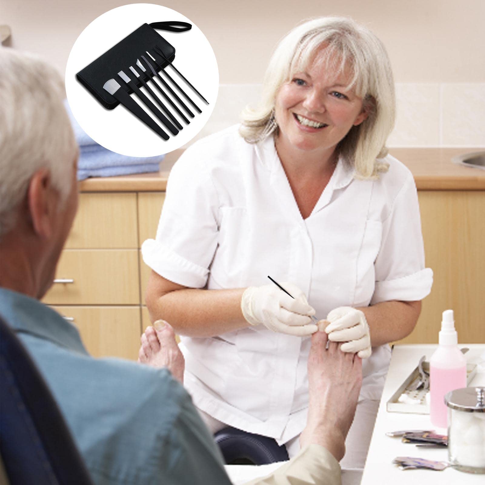5 Set Coltelli Pedicure, Set Professionale per la rimozione delle cuticole, Coltelli per Unghie Rimozione della cuticola, Kit Professionale di Lame affilate per la Riparazione del Piede