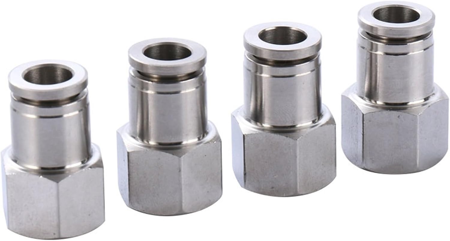 304 Stainless Steel Pneumatic Hose Fitting 4-16mm Air Tube Connector 1/8 1/4 3/8 1/2 Male Female BSP Quick Release Pipe Fittings (Color : PL, Size : 4-02 (4mm-1l4))