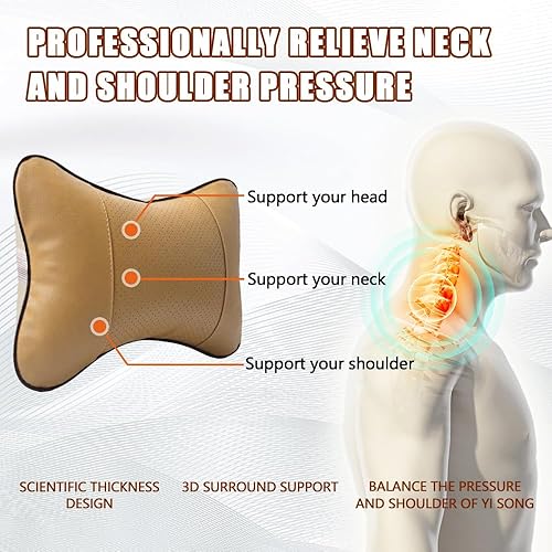 Miniatura 4 de Almohada para el cuello del automóvil, almohada para reposacabezas de automóvil, suave y cómoda, transpirable, diseño ergonómico, cojín de cuello