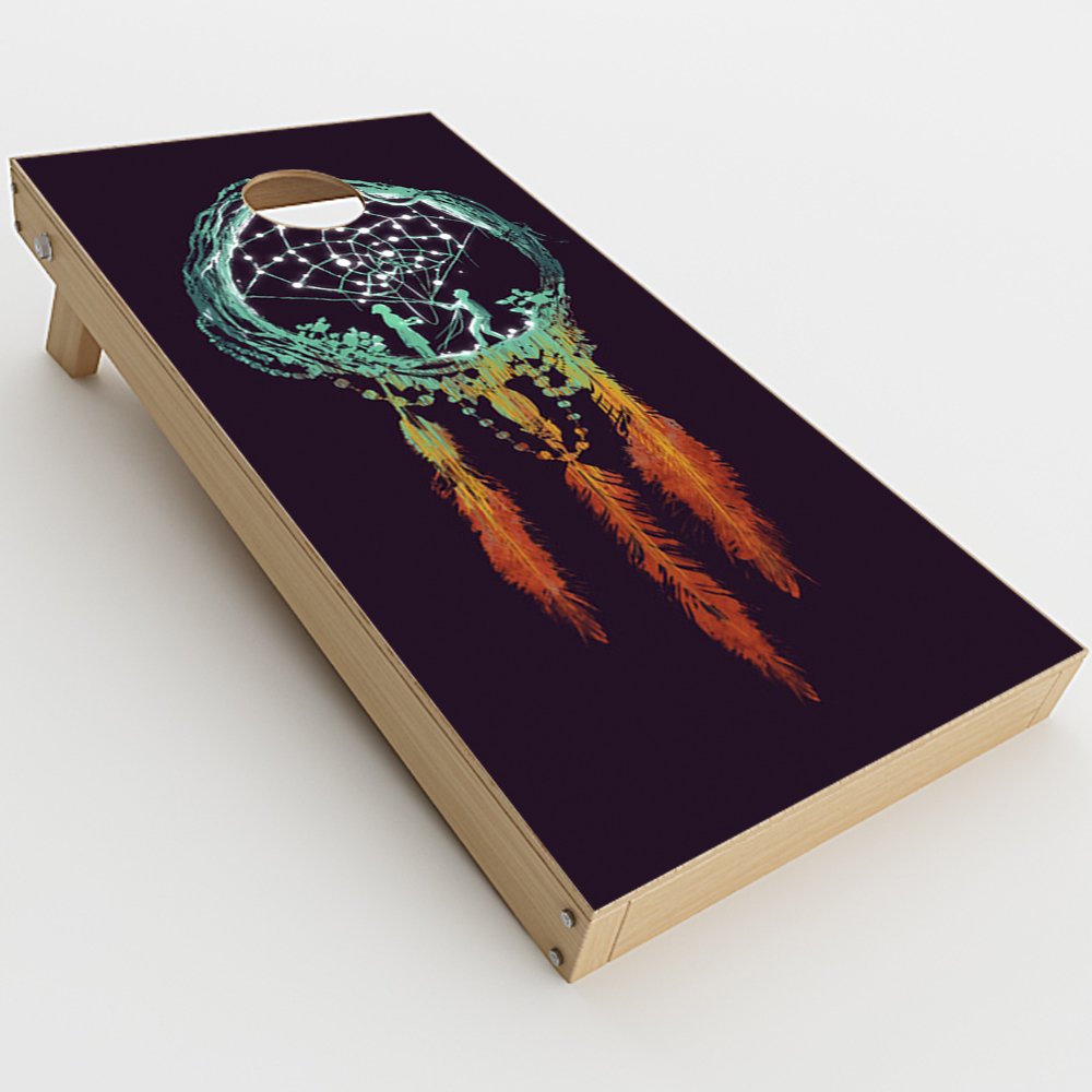 Skin Decal Vinyl Wrap for Cornhole Game Board Bag Toss (2xpcs.) Skins Stickers Cover/Neon Dreamcatcher