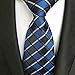 Secdtie Men's Classic Checks Light Blue Jacquard Woven Silk Tie Necktie (one size, blue&black