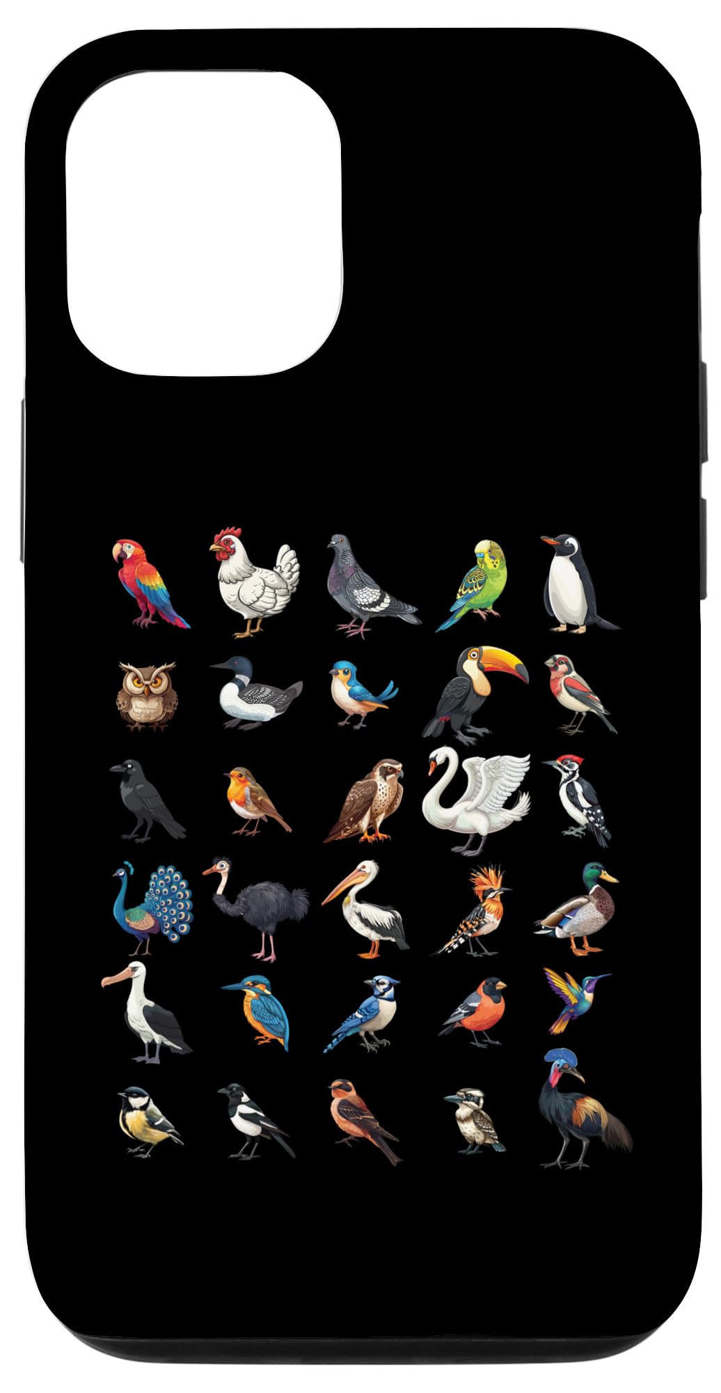 Types of Birds Educational Boys Girls Kids Case for iPhone 15