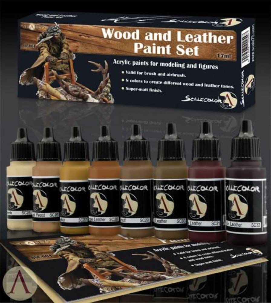 Scale 75 Wood and Leather Paint Paint Set 8 bottles Hobby Acrylic Paints