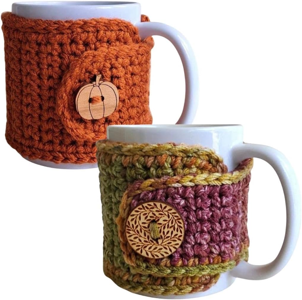 Coffee Mug Cozy Sleeve, Spiced Cedar and Pumpkin Tea Cozy Wrap