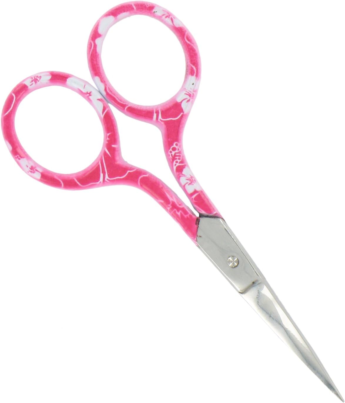 Babiface Professionale Eyebrow, Cuticle,Nail Scissors/Elegant Handles, 9 CM - Pink Flower