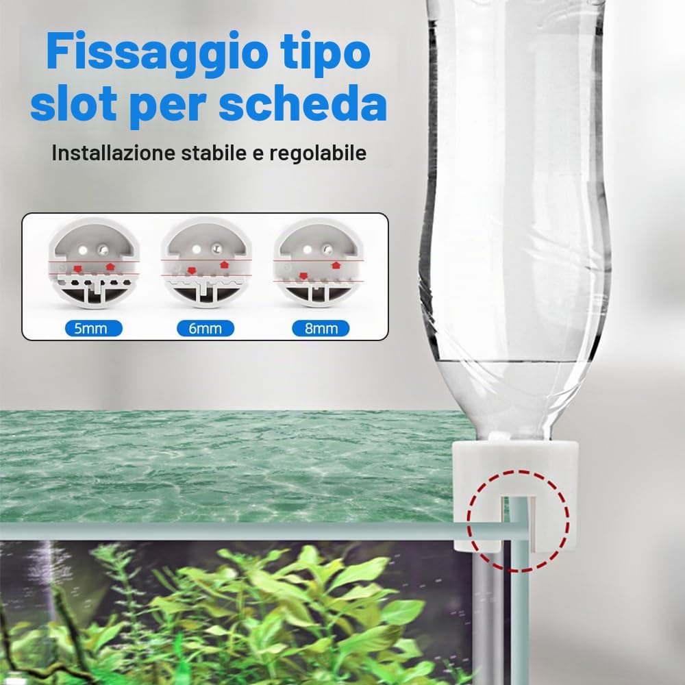 DONGKER Sistema Ricarica Acquario,Compensatore Riempimento Automatico per Serbatoi Piccole e Medie da Spessore Vetro da 3 mm a 10 mm (con Coperchio e Serbatoi Rotondi Non Applicabili)