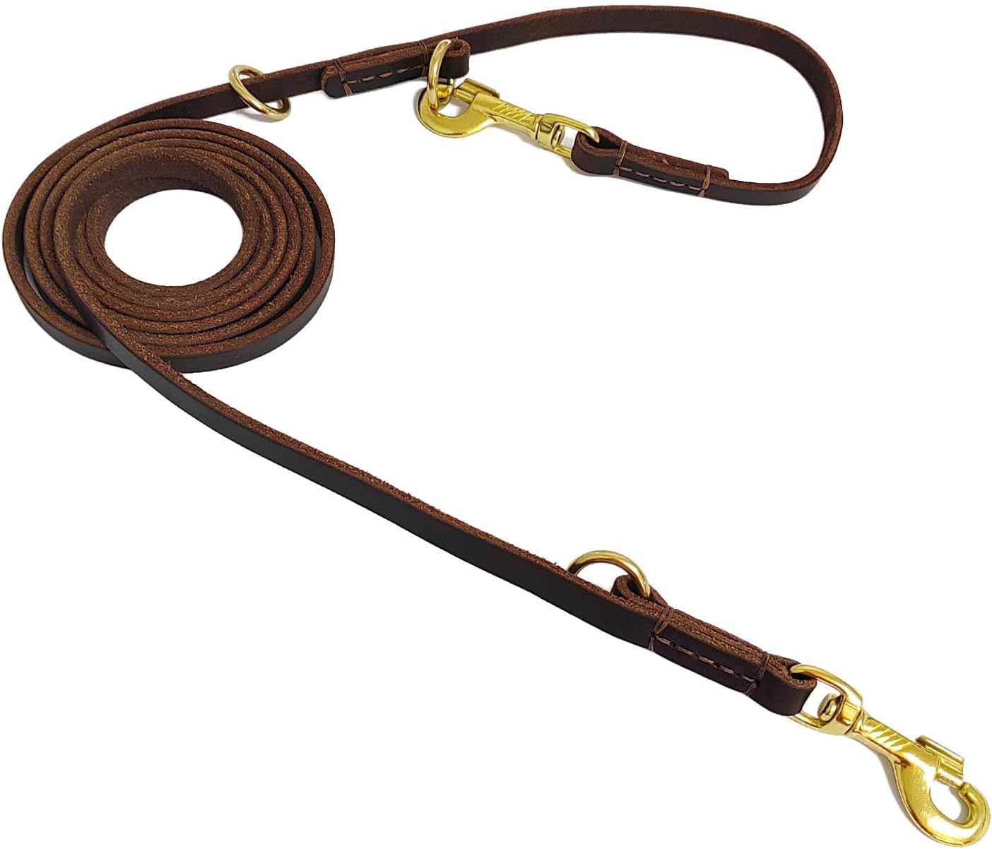 LWBMG Multifunctional Leather Dog Leash 8ft Genuine Leather Leash Hands Free ...