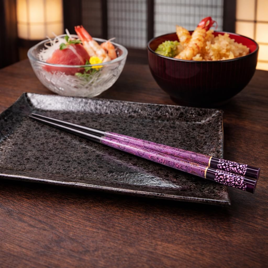 Premium Japanese Chopsticks Reusable [ Made in Japan ] Traditional Lacquer Art Wooden Chopsticks B (Galaxy PU(MK007)) — Amazon image 3