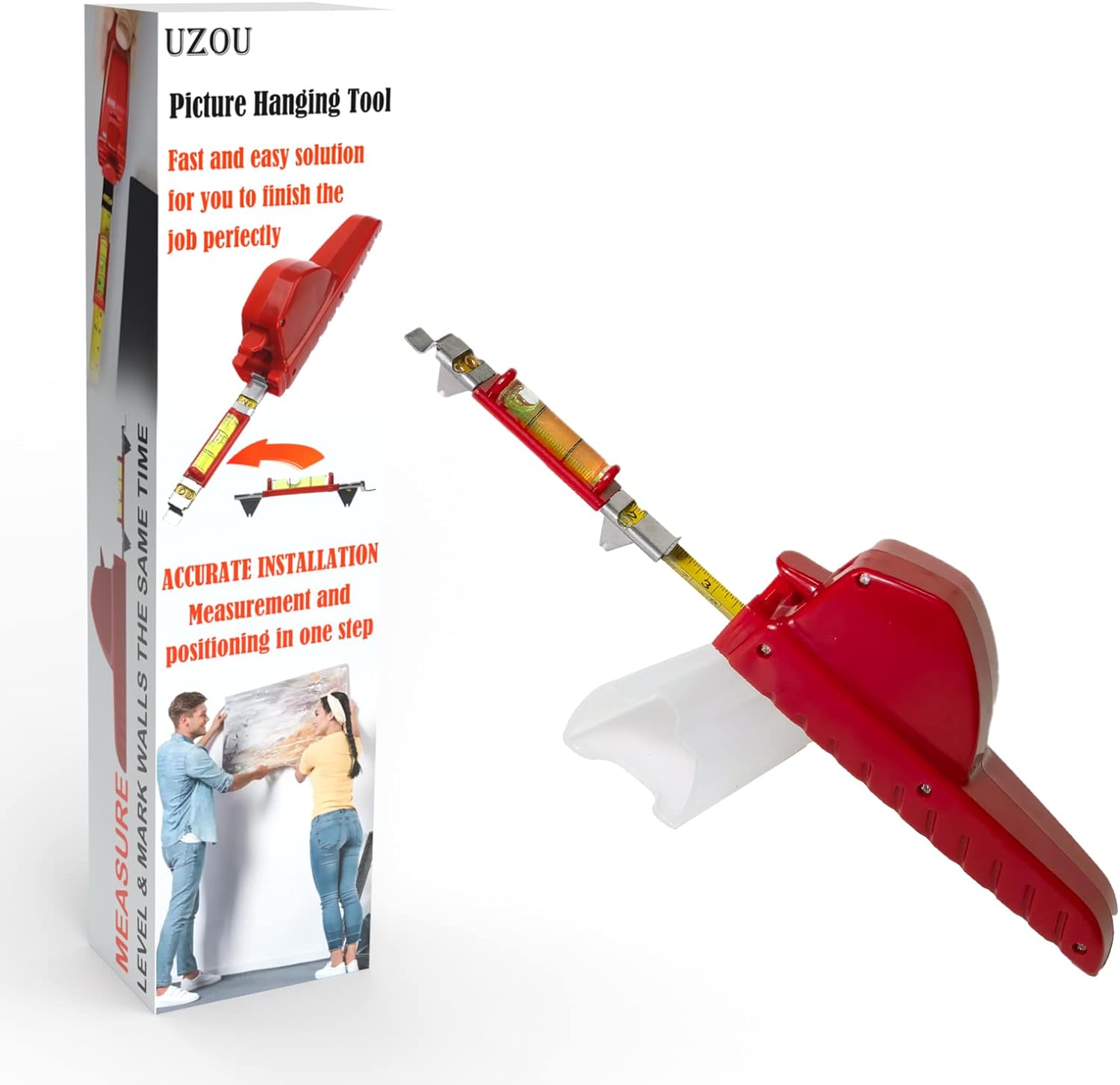 AllinOne Picture Hanging Tool, Frame Hanger Ruler Spirit Level