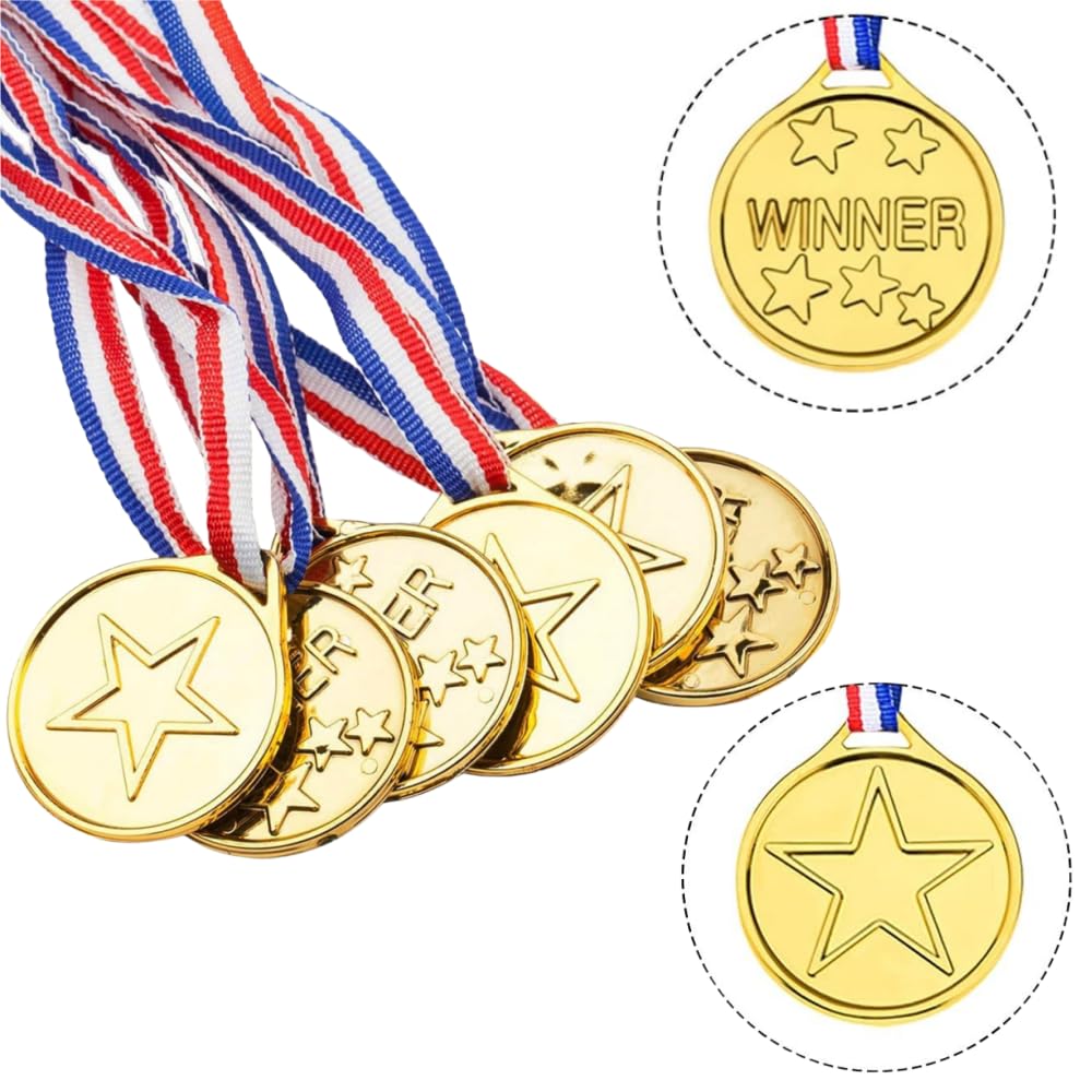 100 Medaglie di medaglie d'oro per bambini,Medaglie per Bambini,Oro Argento Bronzo Premi per Concorrenza Festa Gioco Giocattoli Giorno dello Sport