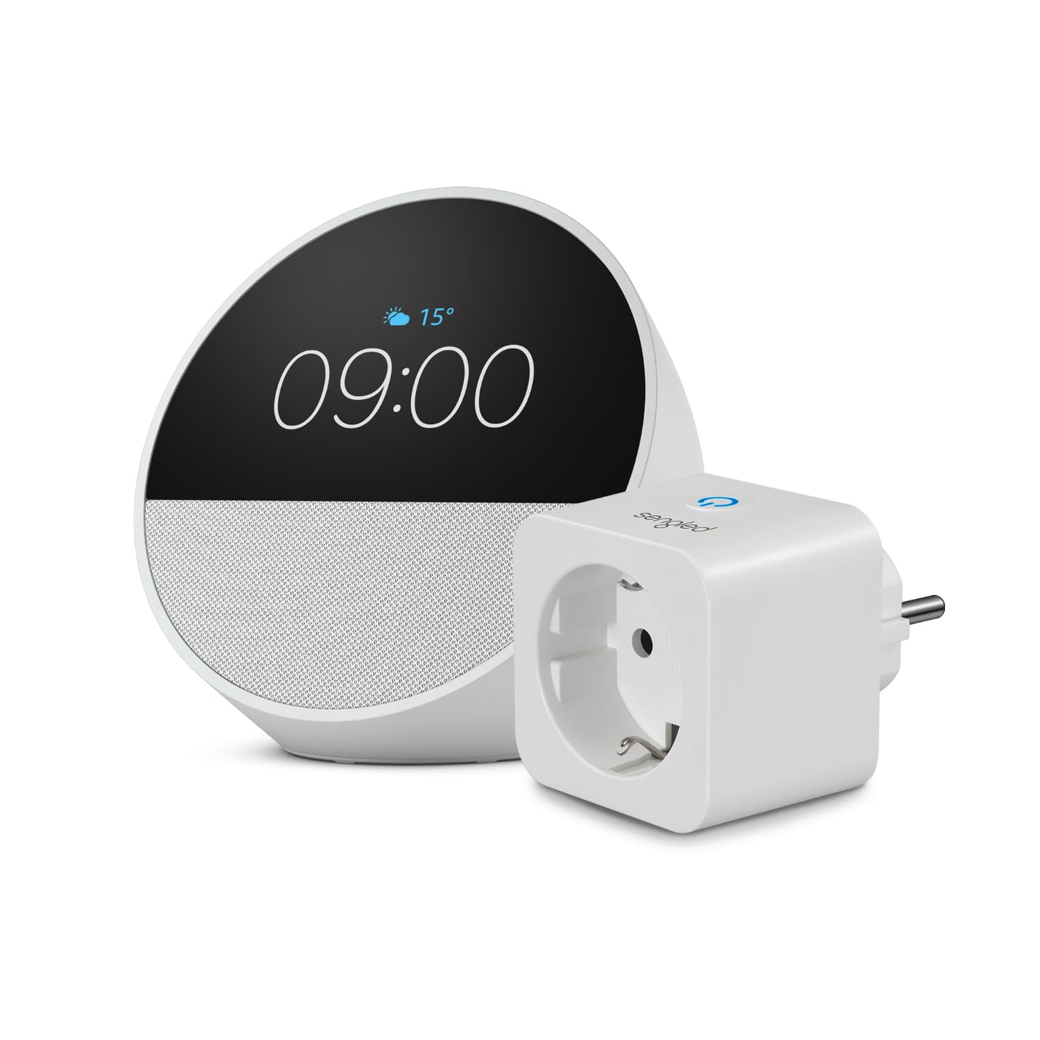 Echo Spot | Blanco + Sengled Smart Plug, compatible con Alexa - Kit de inicio de Hogar digital