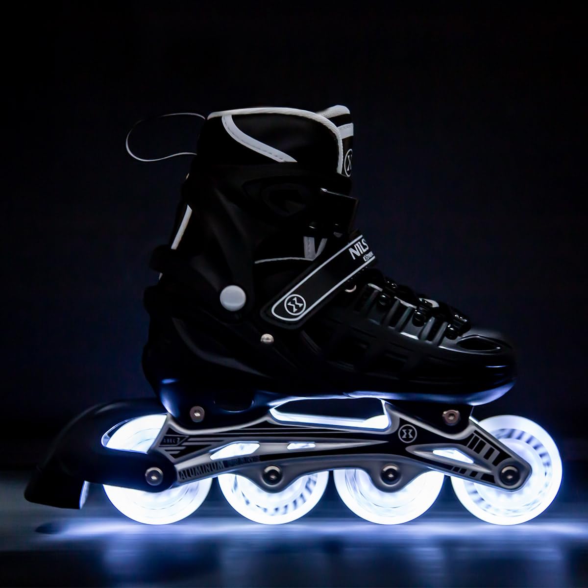 Pattini in linea a LED 4 in 1, pattini a rotelle, con misura regolabile, 31-42, pattini in linea ABEC7, per bambini e adulti, per il tempo libero