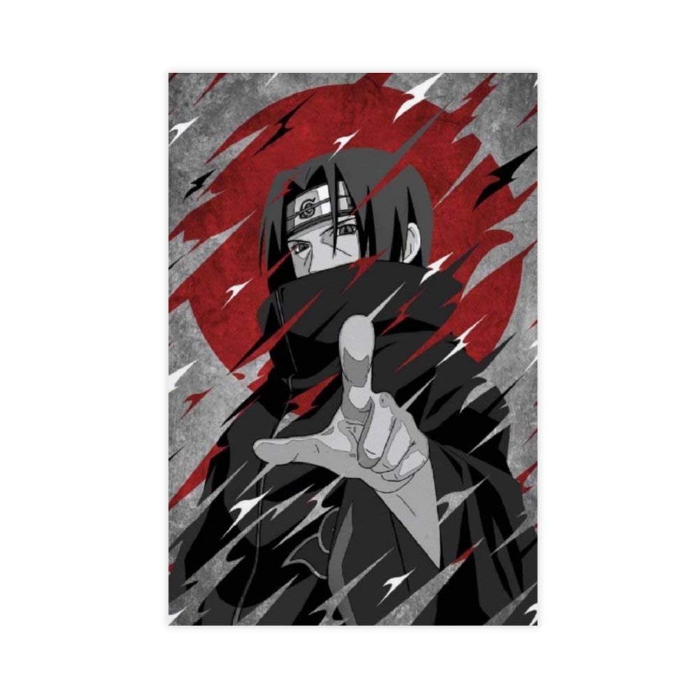 Anime Poster Itachi Sasuke Katon Mangekyou Canvas Poster Wall Art Decor Print Picture Paintings for Living Room Bedroom Decoration 20×30inch(50×75cm) Unframe-Anime poster Itachi Sasuke Katon Mangeky