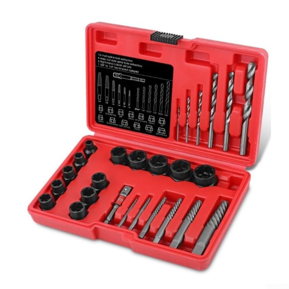 Juego Extractor Tornillos 26 Piezas para acero Aleación Juego