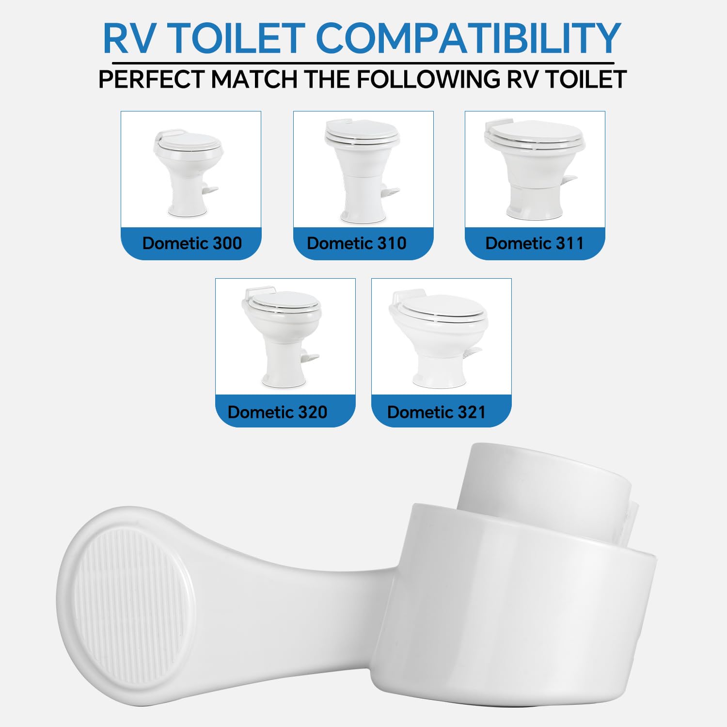 Pedale di scarico per WC RV con guarnizione compatibile con Dometic 300 310 311 320 321 Ricambio RV Flush Toilet Foot Pedal