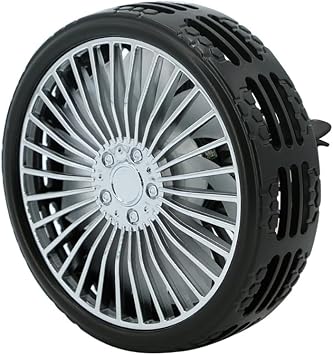 Mini Fan for Car,Tire-Shape Cooling Fan for Summer, USB Clip on Fan, Travel Camping Small Fan, 3 Speed Adjustable, Car Air Vent USB Fans, Portable Desk Fan, Multifunctional Personal Fan,Black