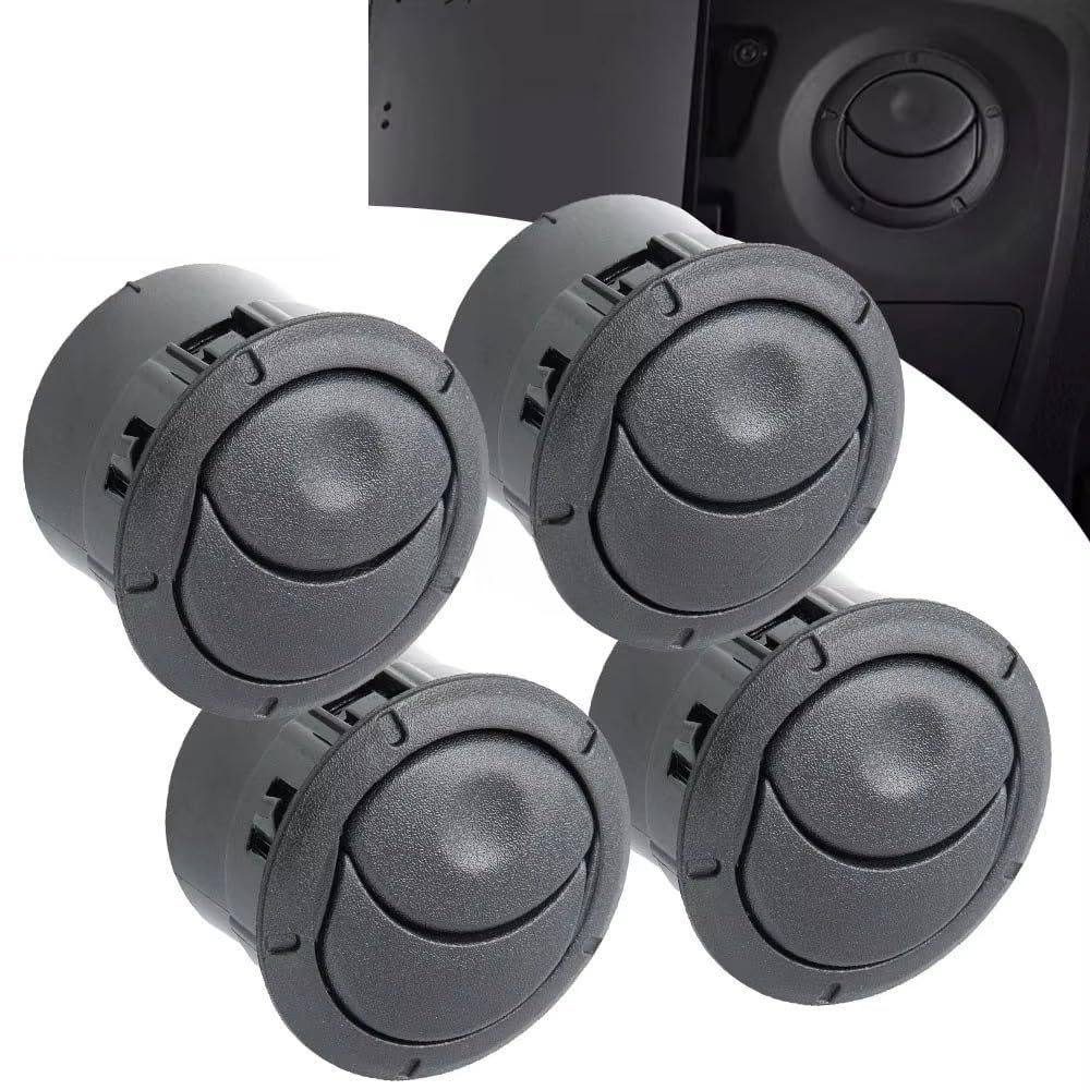 Nisza Bocchette Aria condizionata Auto 4 Pezzi Copertura Bocchetta Aria cruscotto Interna per Dacia per Logan per Sandero per Master 3 per Opel 687606360R 8200212480 8200464605 Nero/Cromo