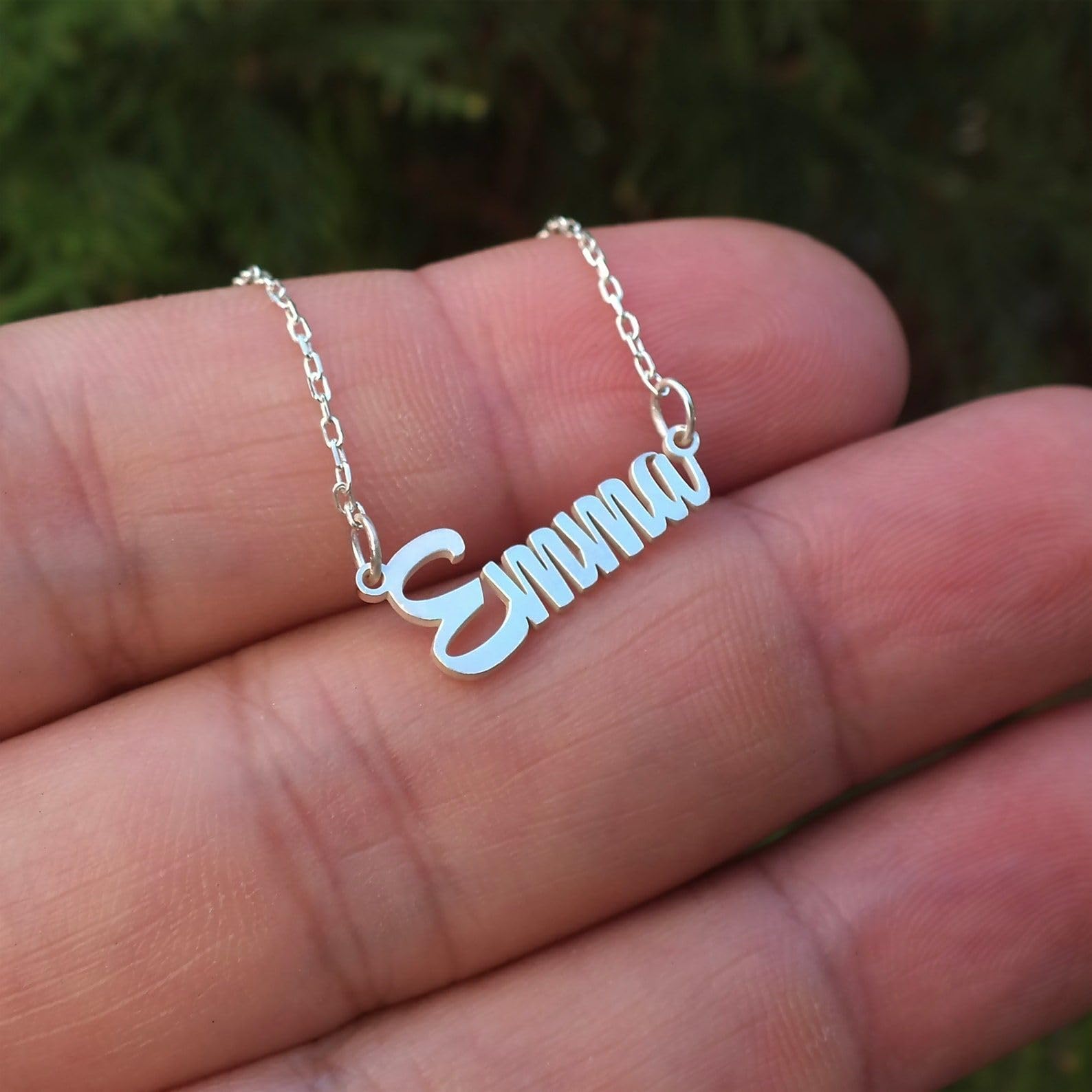 Argento sterling collana con nome su misura gioiello Festa della Mamma compleanno Natale