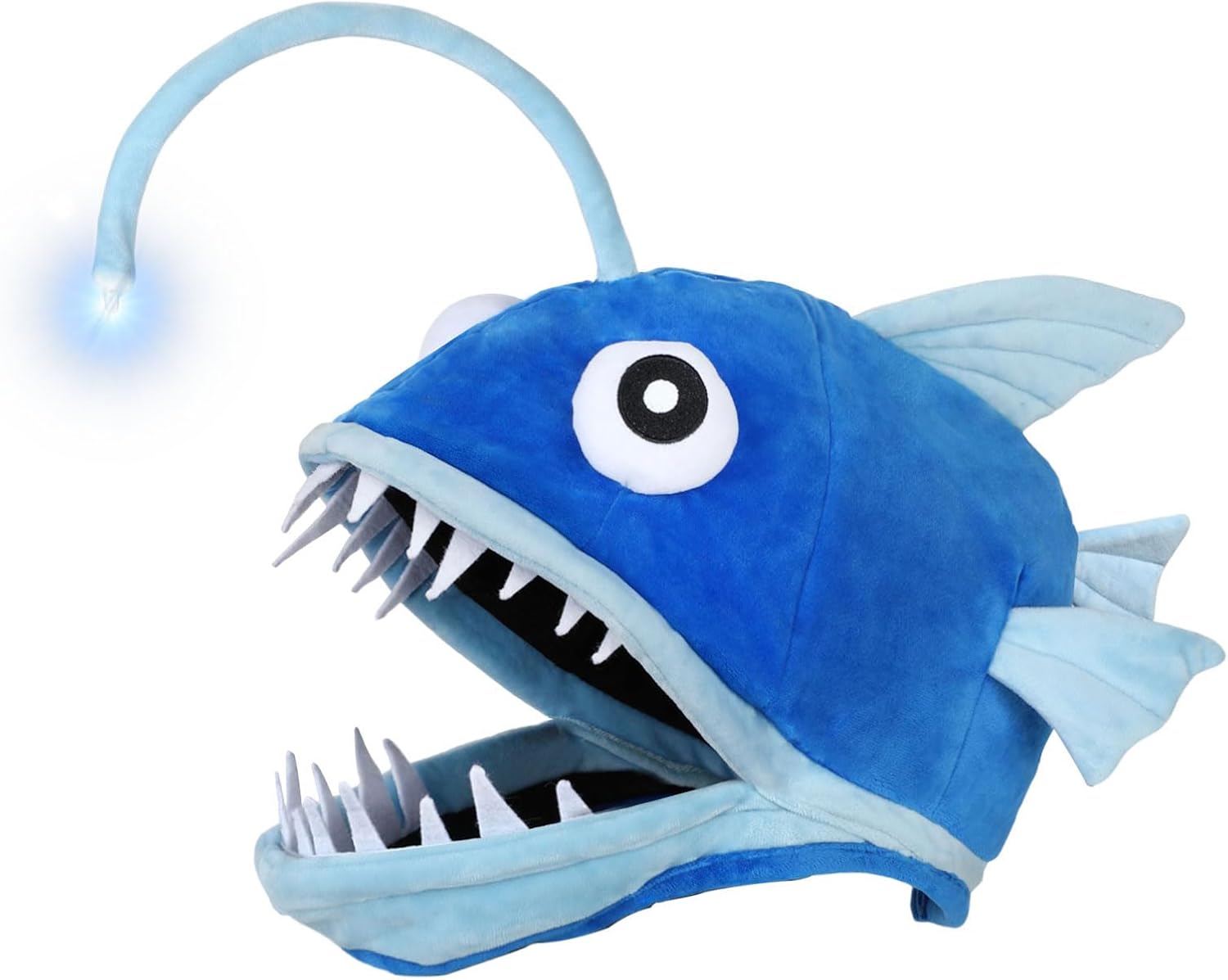 Fish Costume Hat for Adult and Kid, Angler Fish Light up Costume Hat for Halloween/Themed Parties/Cosplay Events