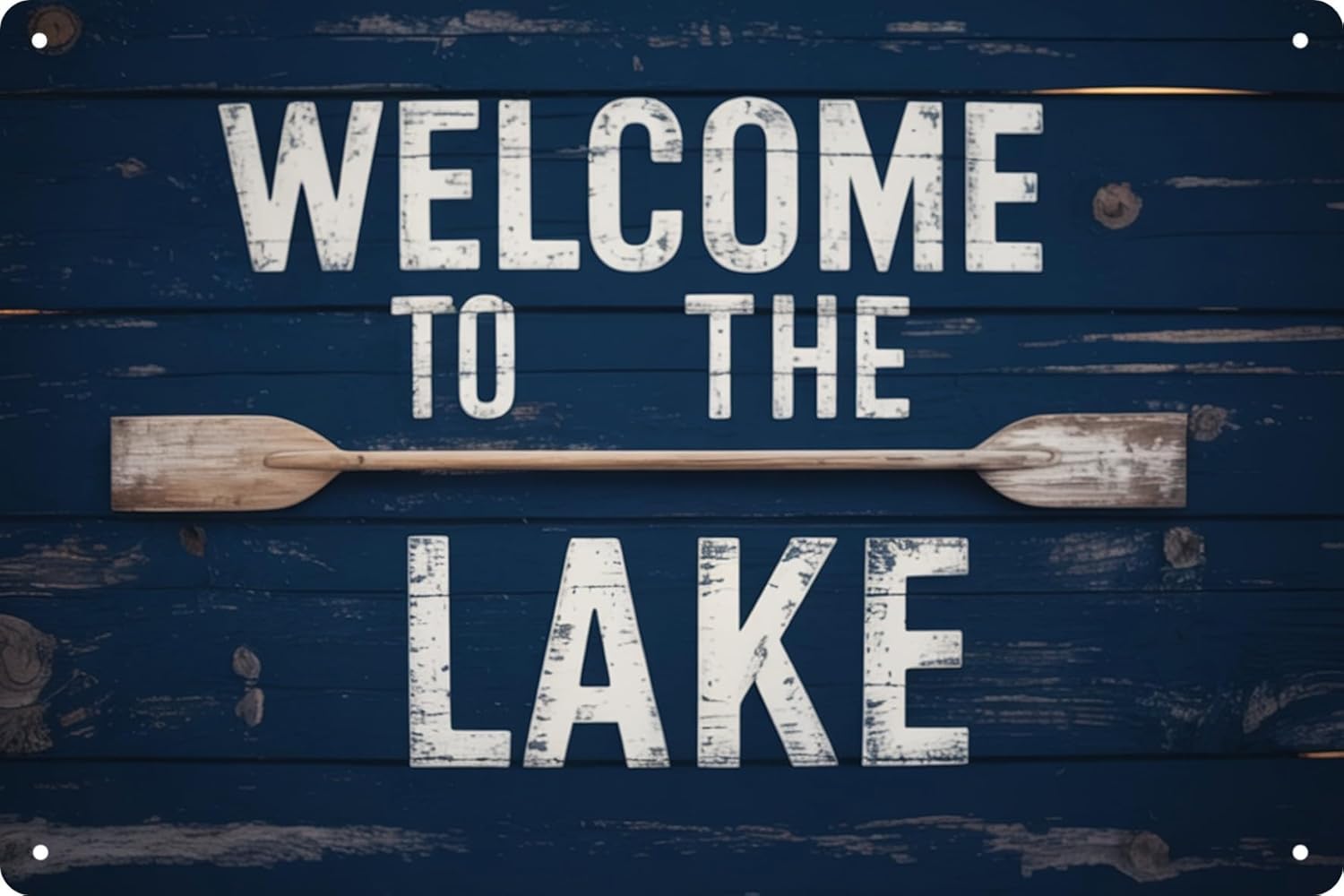 Welcome to The Lake Vintage Metal Tin Sign Posters Wall Art Aluminum Sign For Cafe Bar Garden Home Bathroom Decoration 6x8 inch