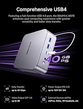 Minisforum EliteMini AI370 HX370 ミニPC 新品 05c0aec2833b1645c3f9f15d7f75e8