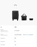 LUGGEX Carry On Luggage Set 3 Piece, Front Pocket Hard Shell Suitcase for Travelling with Spinner Wheels & TSA Lock, FX-Lite, Beige