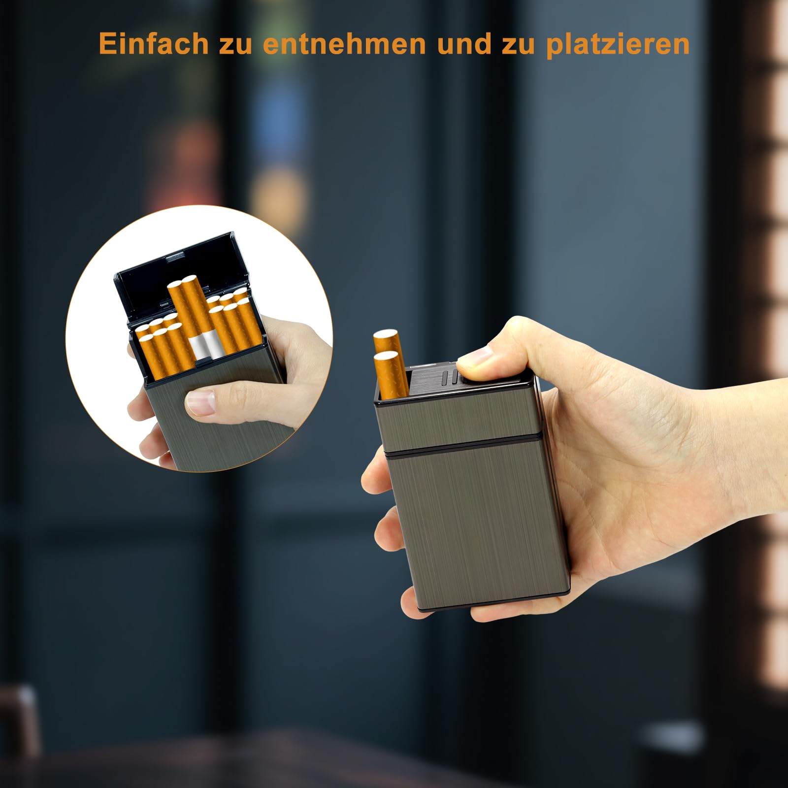 Zigarettenstopfmaschine, Vomdeson 8mm Durchmesser Manuell Stopfmaschine für Zigaretten, Cigarette Rolling Machine, mit Zigarettenetui und Zubehör