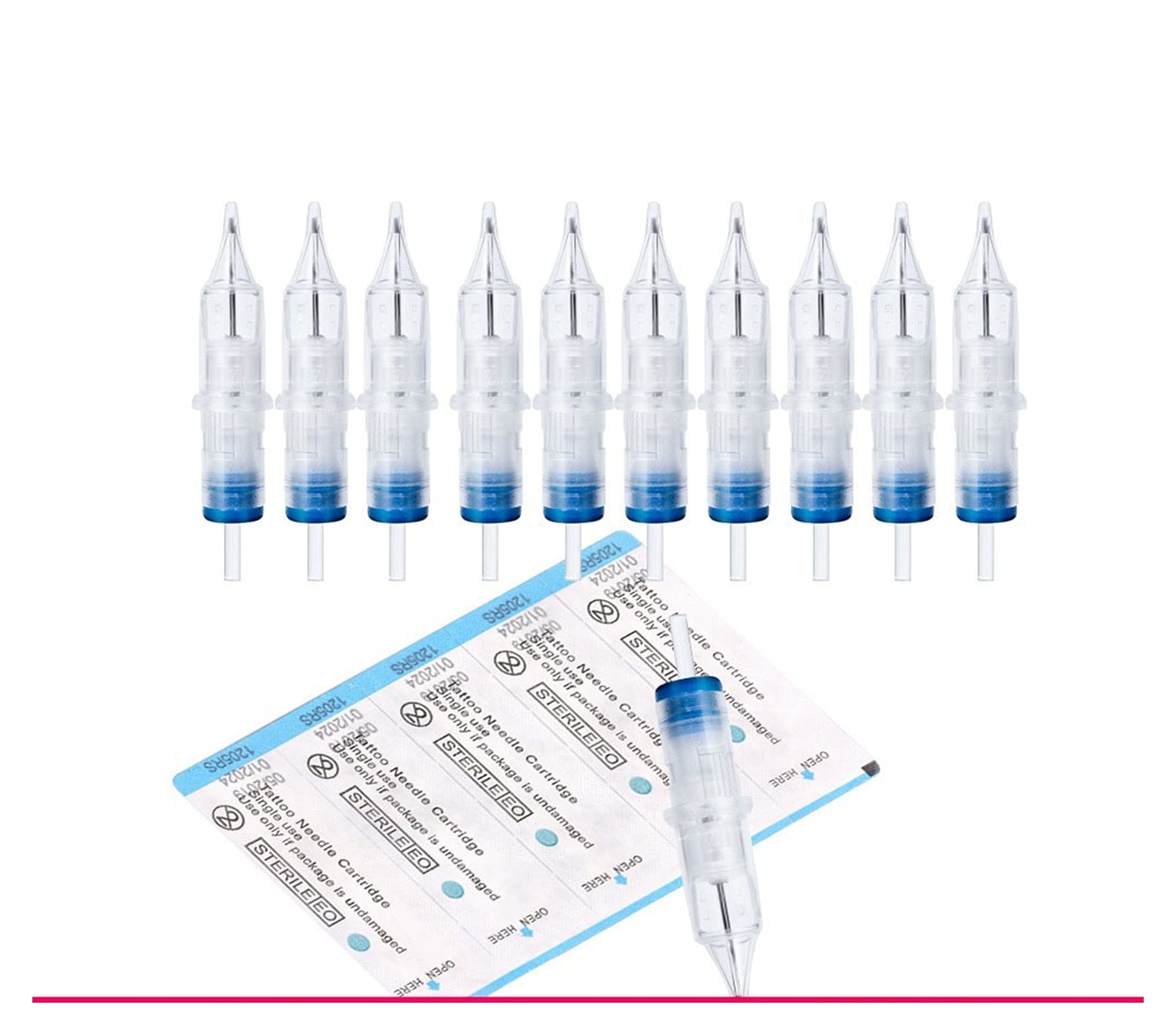 YXLJSJY Tattoo Pen Machine Kit 10/20/50 Pcs 1RL Disposable Sterile Tattoo Cartridge Needles Round Li