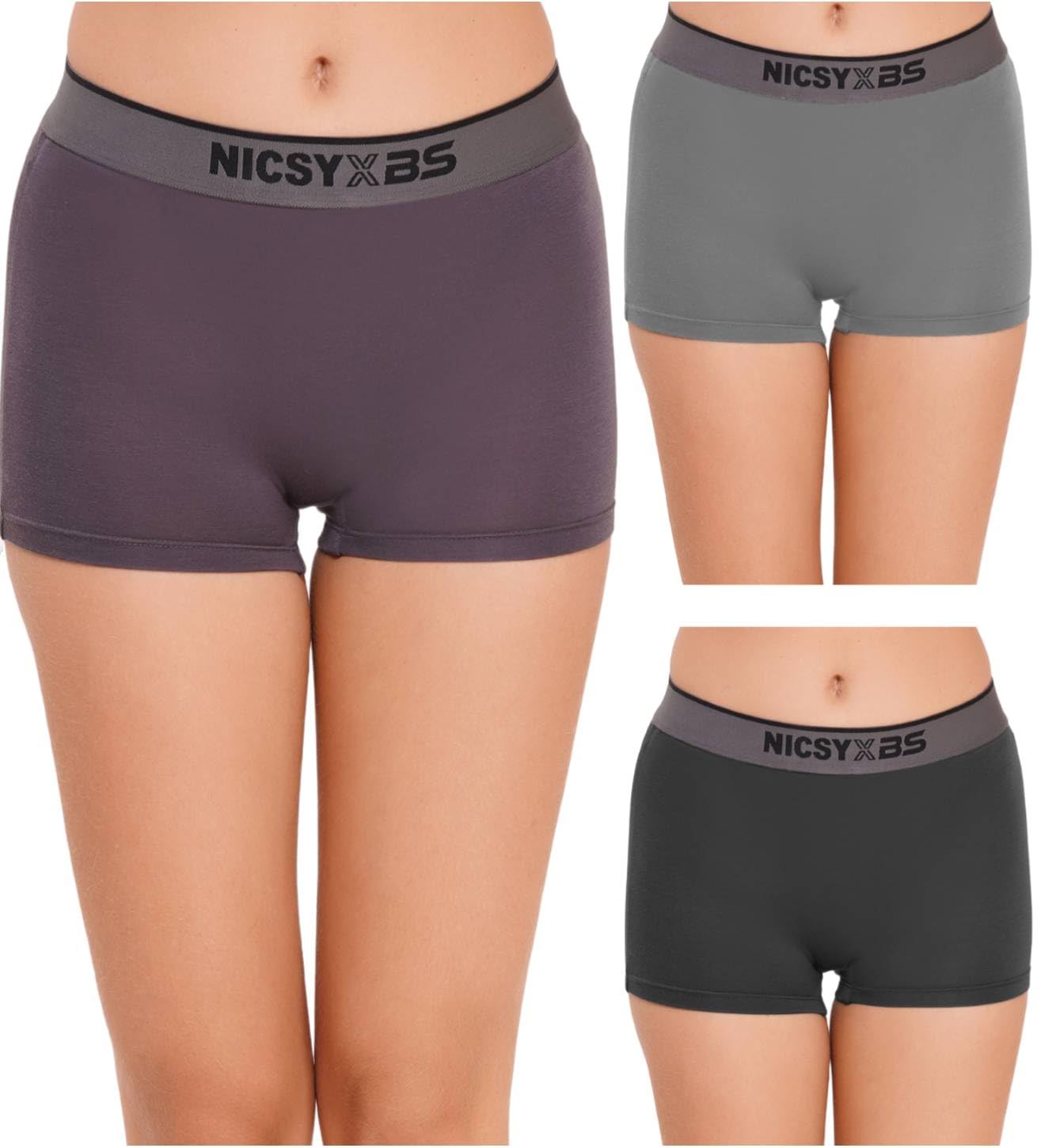 nicsy Boy Shorts Underwear for Women Cotton Panties Boxer Briefs Full Coverage Ladies Girls Shorts Gym, Yoga & Boyshorts Pack-picture-27