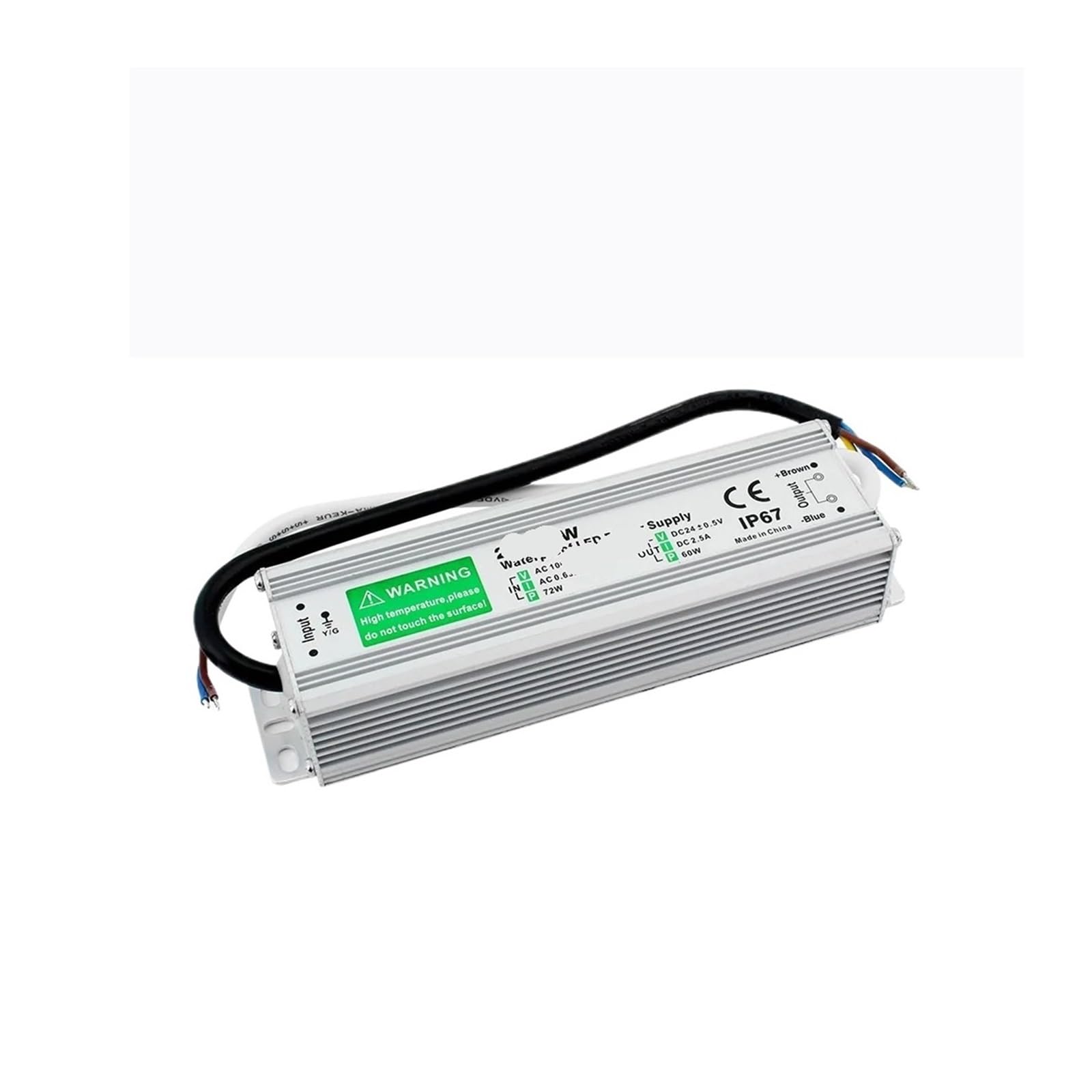 Controlador LED DC12V 24V IP67 Transformador de iluminación Impermeable Fuente de alimentación de luz Exterior 10W 20W 30W 36W 45W 60W 80W 100W 120W(12V 25W)