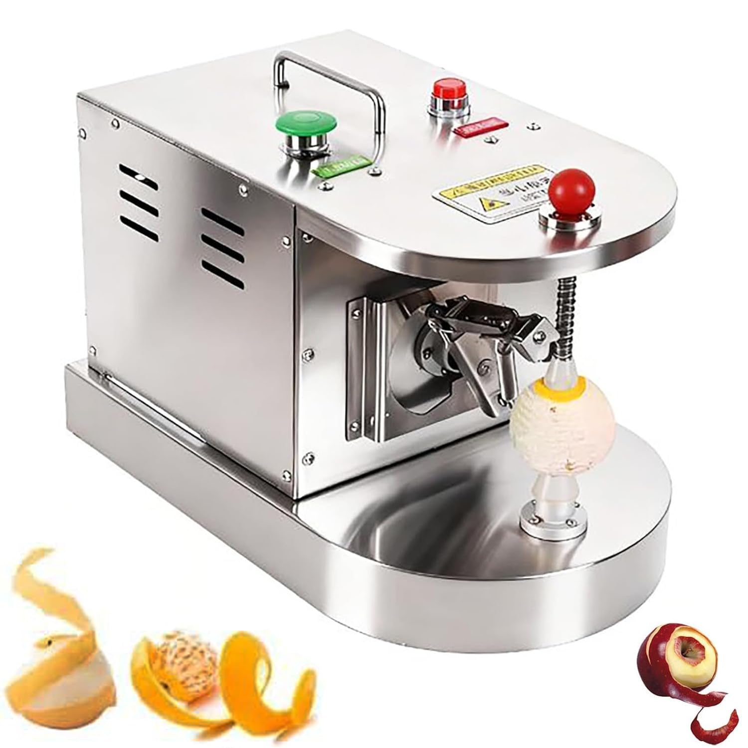 MáQuina Comercial Peladora De Frutas De 500 Piezas/Hora, Peladora EléCtrica para Naranjas, Limones Y Manzanas, Grosor Ajustable Y Parada AutomáTica para Frutos